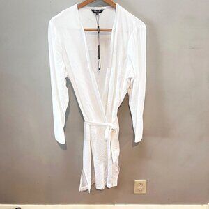 Misook Womens White Cardigan‎ Wrap Sweater XL